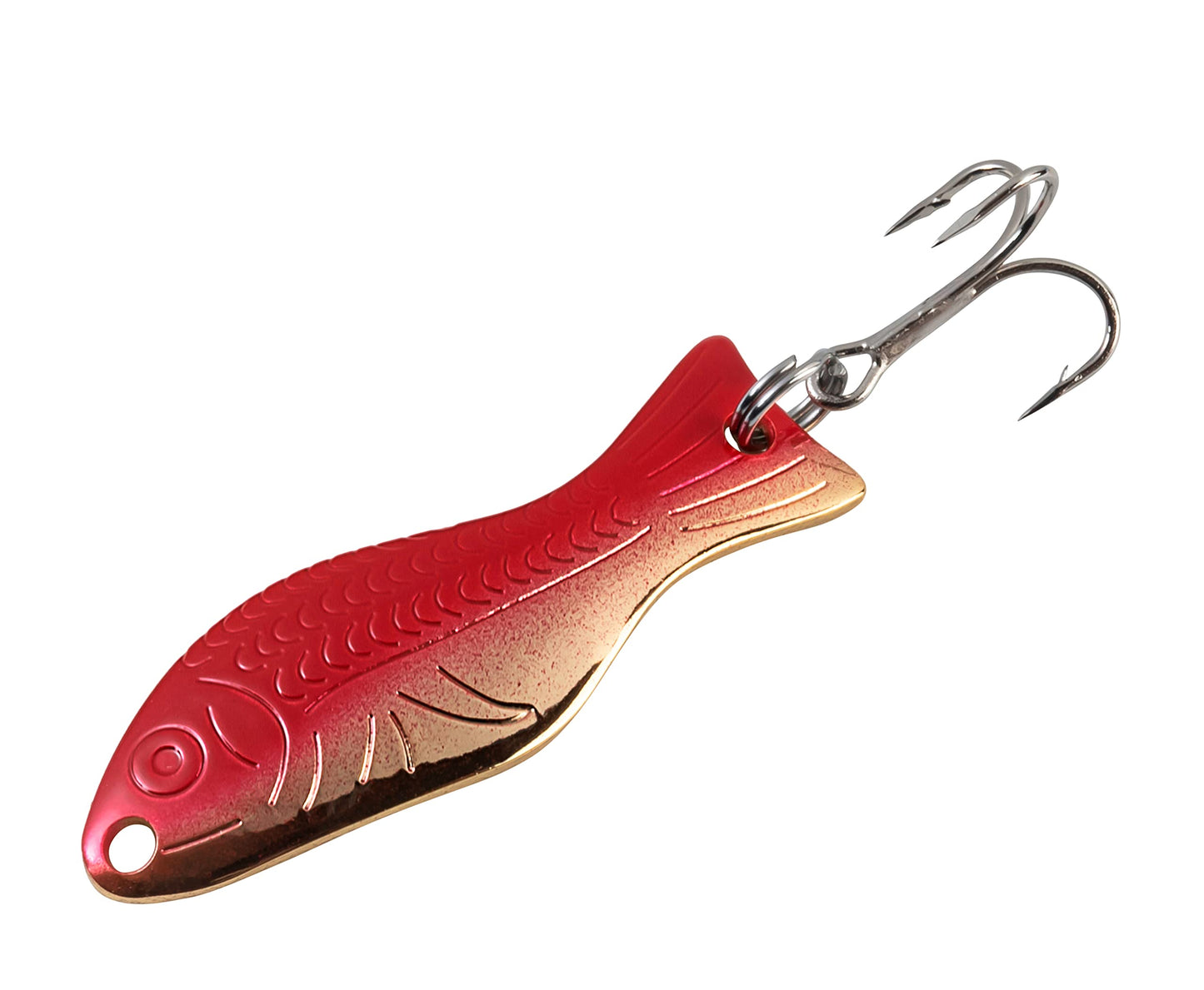 AL's Goldfish Lure Company, Rust Free Goldfish Freshwater Fishing Spoon, Treble Hook, Trout, Salmon, Bass, Walleye, Crappie, Panfish, and Pike. Sizes 3/16 oz., 1/4 oz. or 1/2 oz