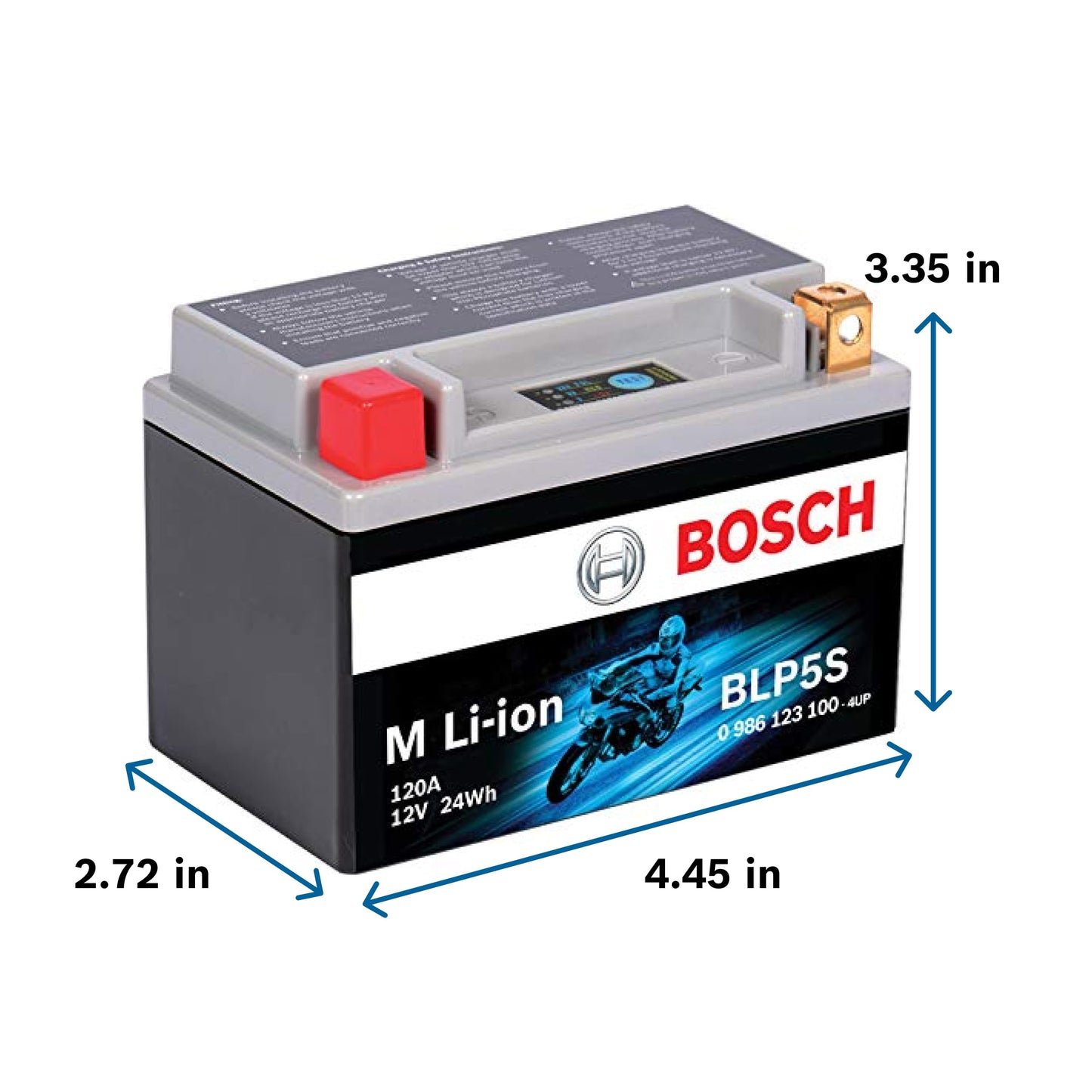 Bosch BLP5S, Group 5, Lithium Power Sport Battery, 120A 12V for Motorcycle, ATV/UTV, 4-Wheeler, Snowmobile, Personal Watercraft, Scooter, and Jet Ski’s
