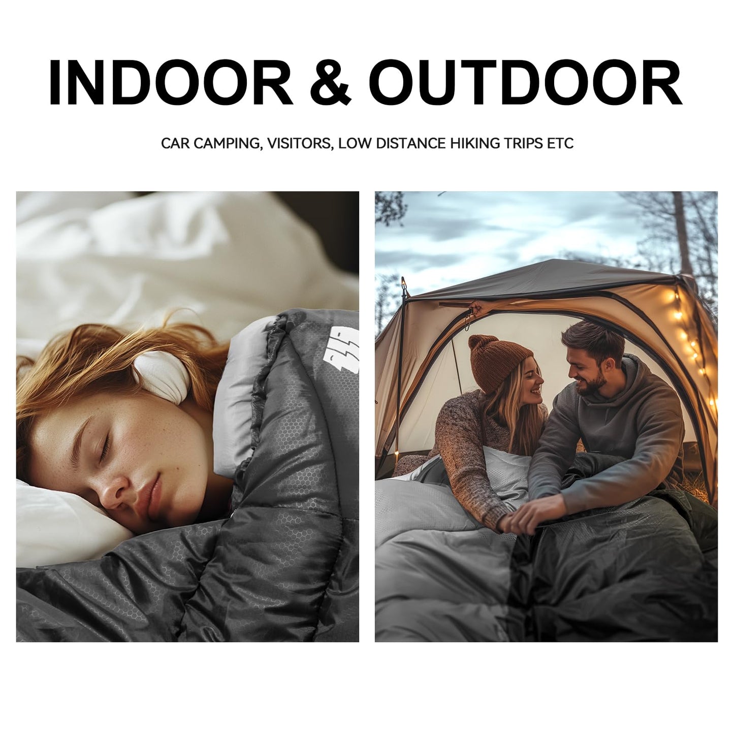 Sleeping Bags for Adults Cold Weather,Portable, Waterproof,Lightweight Sleeping Bag for Tall Girls Boys with Compression Sack for Warm Camping, Hiking, Outdoor & Indoor
