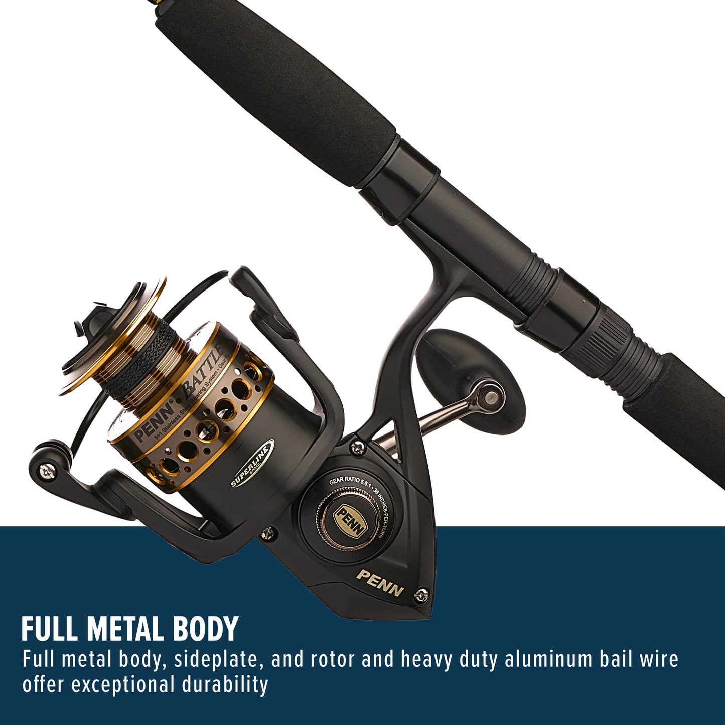 PENN Battle Spinning Reel and Fishing Rod Combo