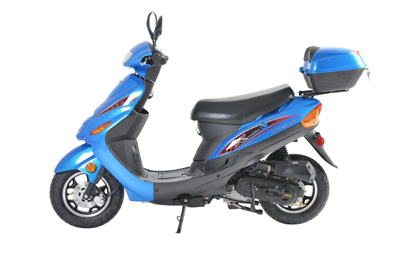 HHH 49cc/ 50cc Scooter Gas Fully Automatic Street Scooter Moped Vino 50 with Matching Trunk 50cc Moped for Adult