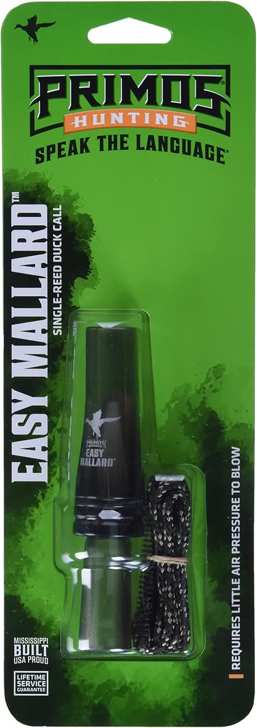 Primos Hunting 805 Duck Call, Easy Mallard Single Reed