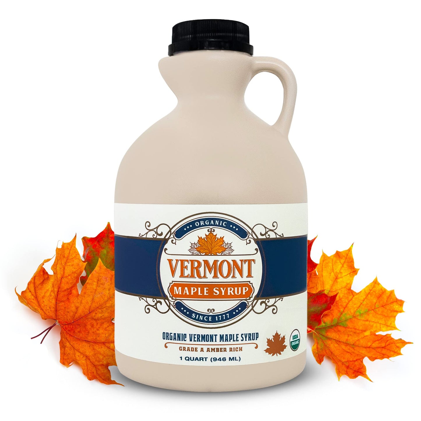 Vermont Maple Syrup - 64 oz Grade A, Golden Delicate Organic Maple Syrup - 100% Pure and Authentic Maple Syrup for Pancakes, Waffles and More - Nut free, Gluten Free, Vegan, Paleo