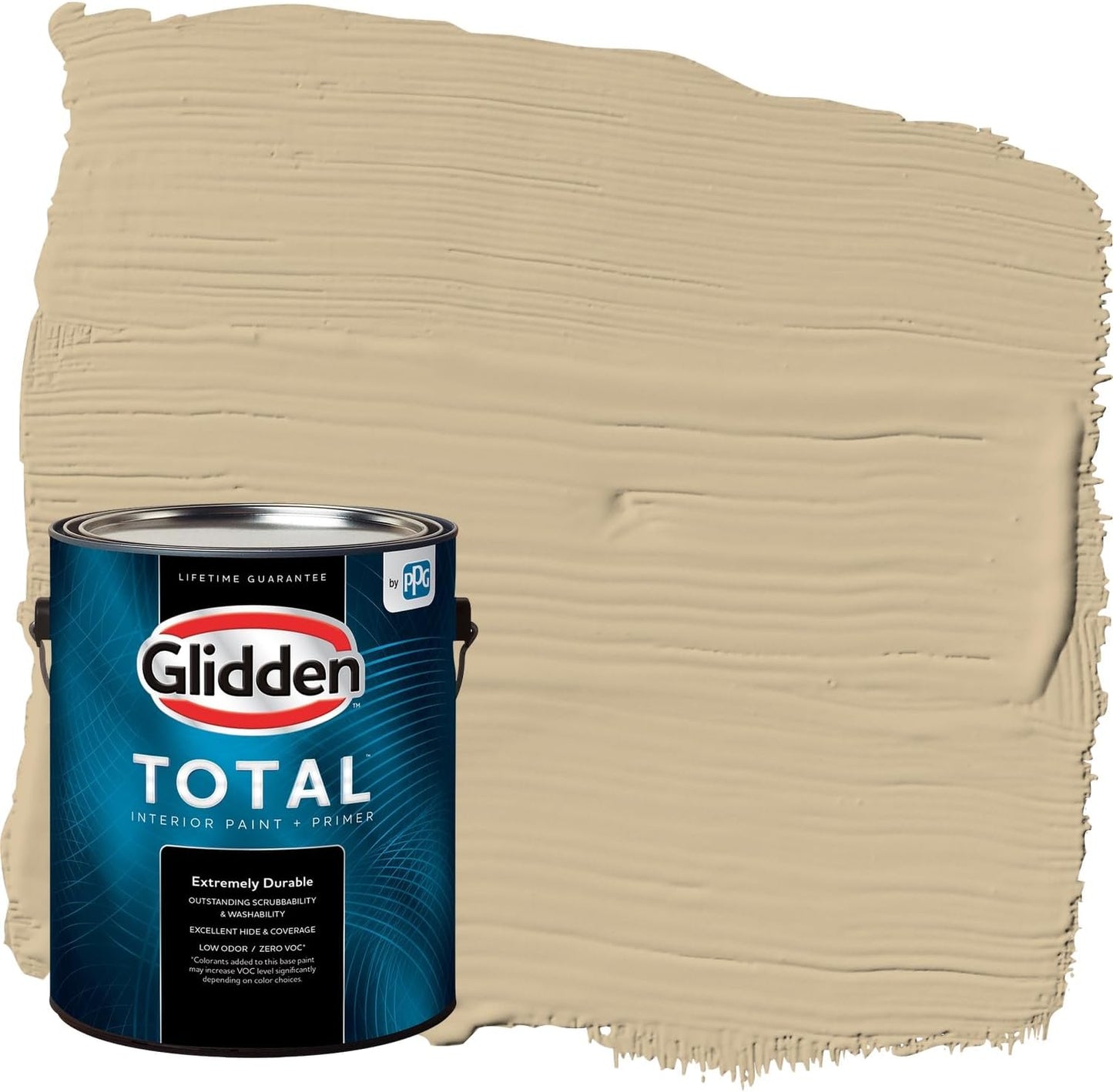 Glidden Interior Paint + Primer: Beige/Toasted Almond, One Coat, Semi-Gloss, 1-Quart