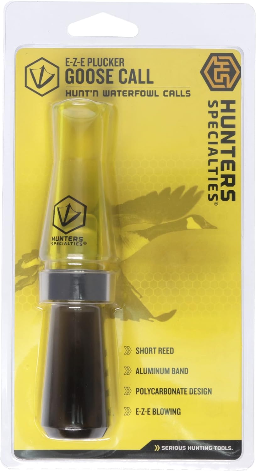 Hunters Specialties Hunting E-Z-E Plucker Short Reed Goose Call - Easy Blowing Polycarbonate Design Waterfowl Game Call