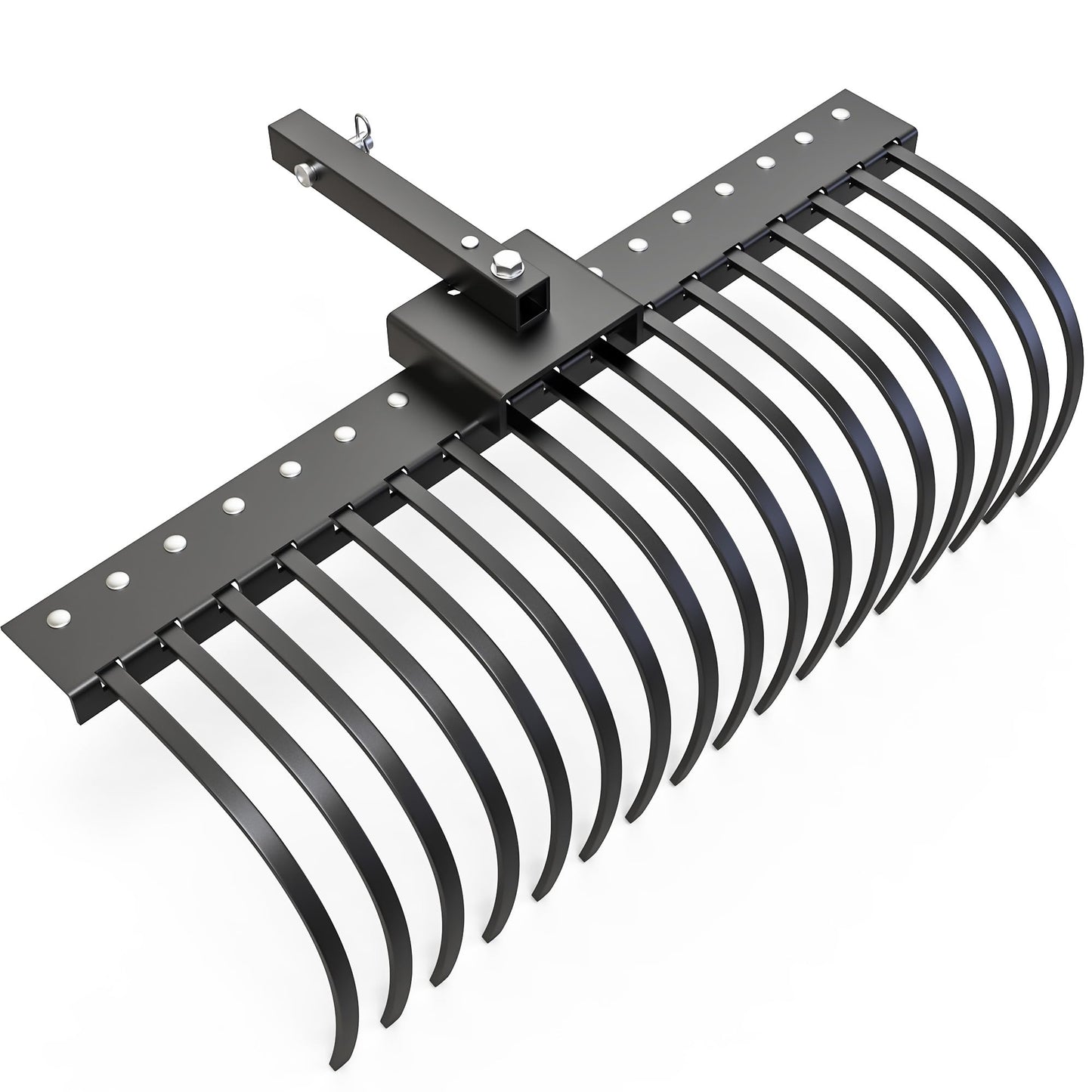 YITAMOTOR 4FT Tractors Rake 17 Pine Straw Rake Fits 2" Receiver for Lawn Tractors or ATV/UTV