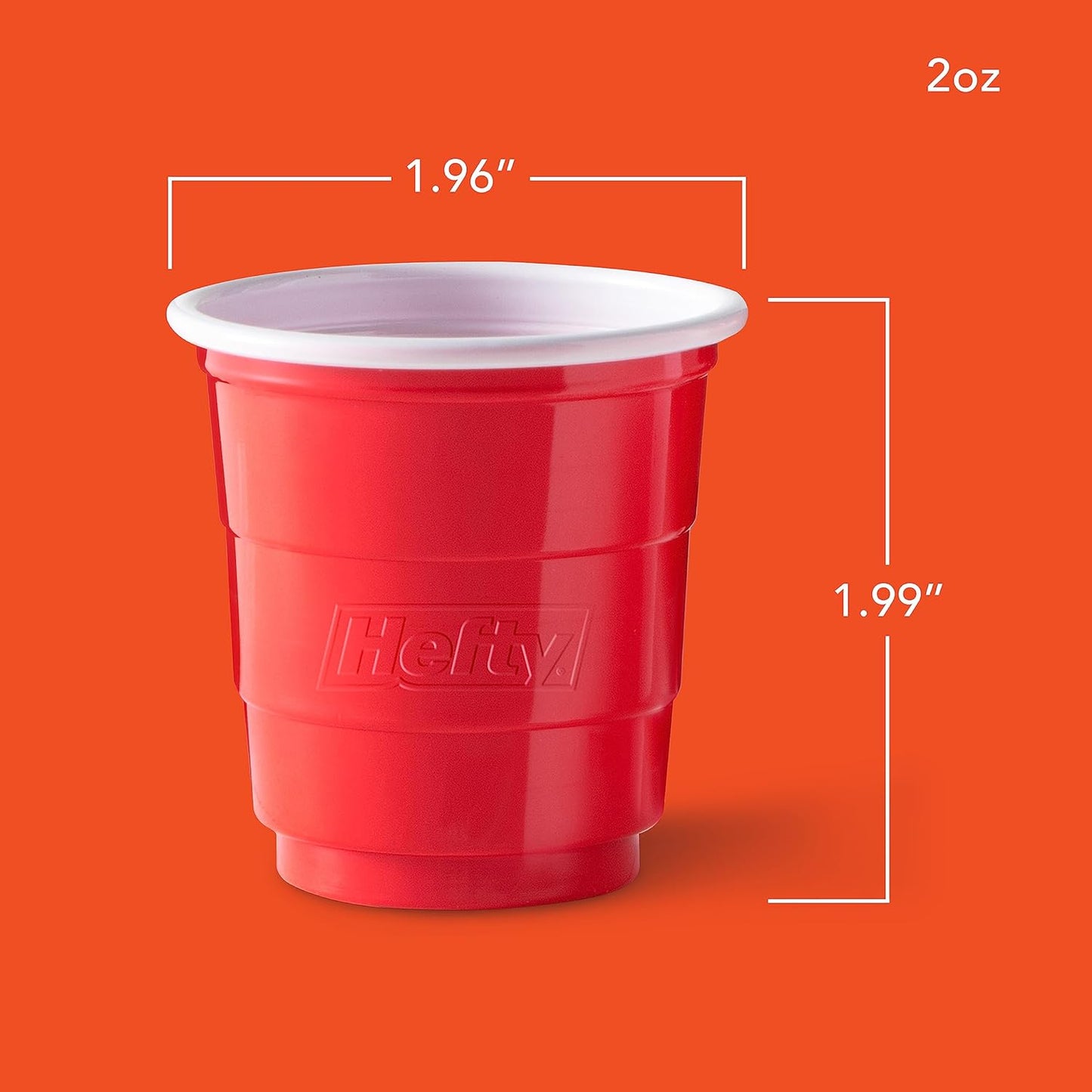 Hefty Party On Red Plastic Cups, Disposable Plastic Party Cups for Easy Cleanup and Large Gatherings, Red Cups for BBQs, Birthdays, Parties, and More, 18 Ounce, 50 Count