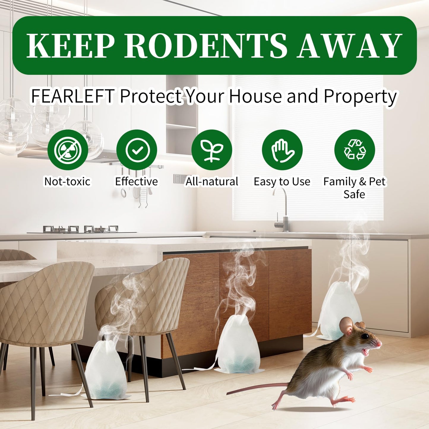 Mouse Rodent Repellent, 24 Pack Peppermint Oil for Mice Rats Squirrel Pests Repellent Indoor & Outdoor Use, Natural Rat Mouse Deterrent Family & Pet Safe