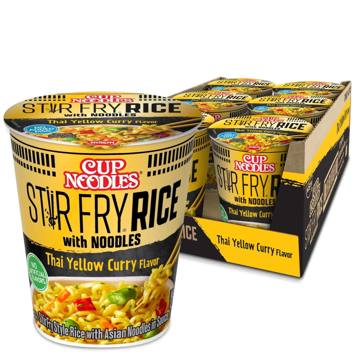 Nissin Cup Noodles Soup, Beef Flavor, Microwaveable Paper Cups, Instant Ramen, 2.25 Ounce (Pack of 12)