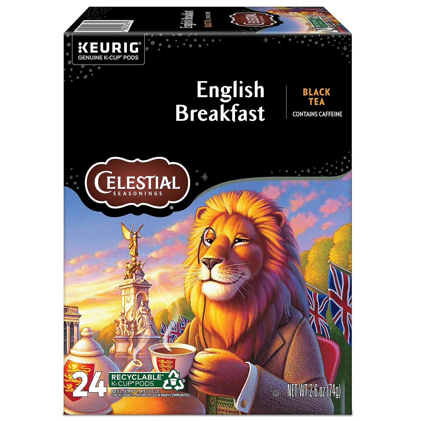 Celestial Seasonings English Breakfast Black Tea, Single-Serve Keurig K-Cup Pods, 96 Count