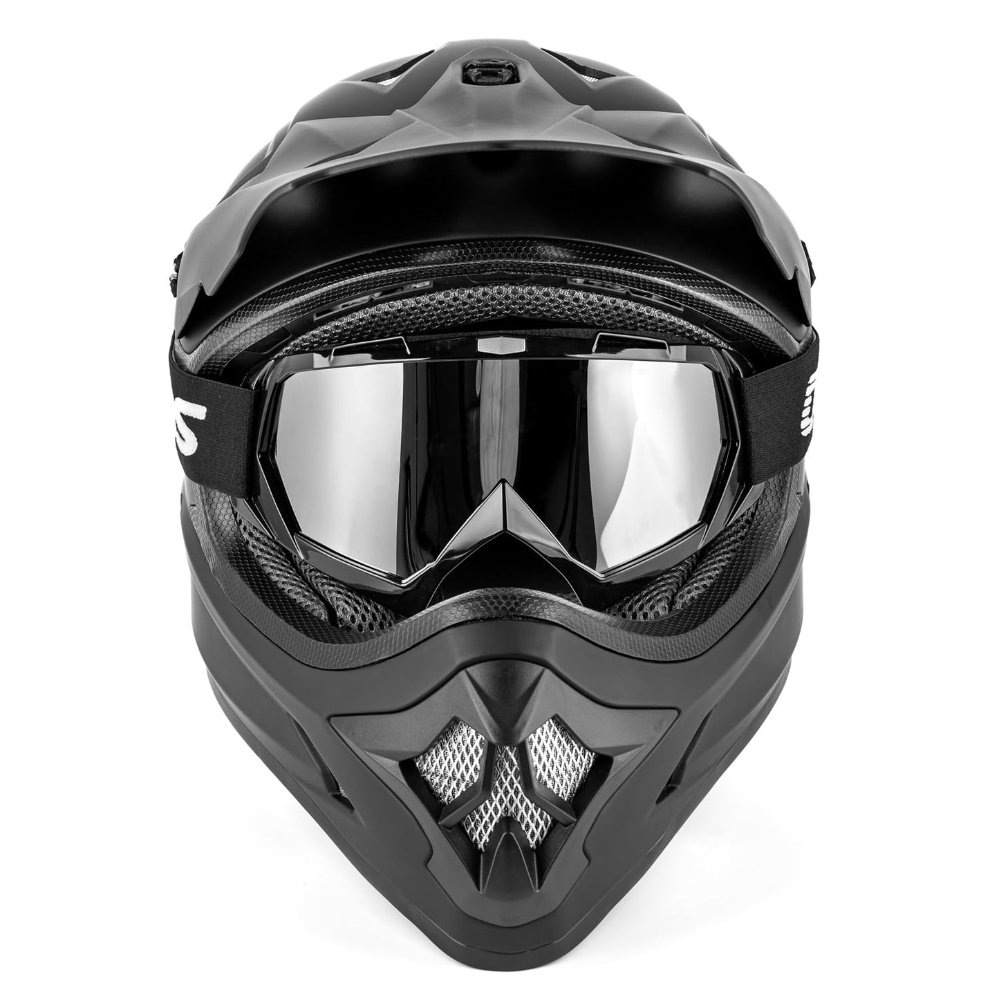 Adult ATV Dirt Bike Helmet with Goggles Gloves & Mask Quick Release Buckle Adjustable Sun Visor Motorcycle Adult Helmet Off-Road Motocross Downhill Moped MX for Unisex-Adult