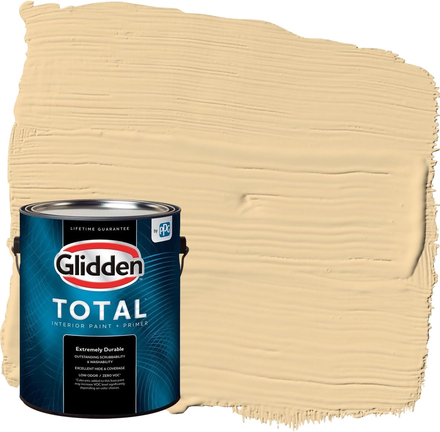 Glidden Interior Paint + Primer: Beige/Toasted Almond, One Coat, Semi-Gloss, 1-Quart