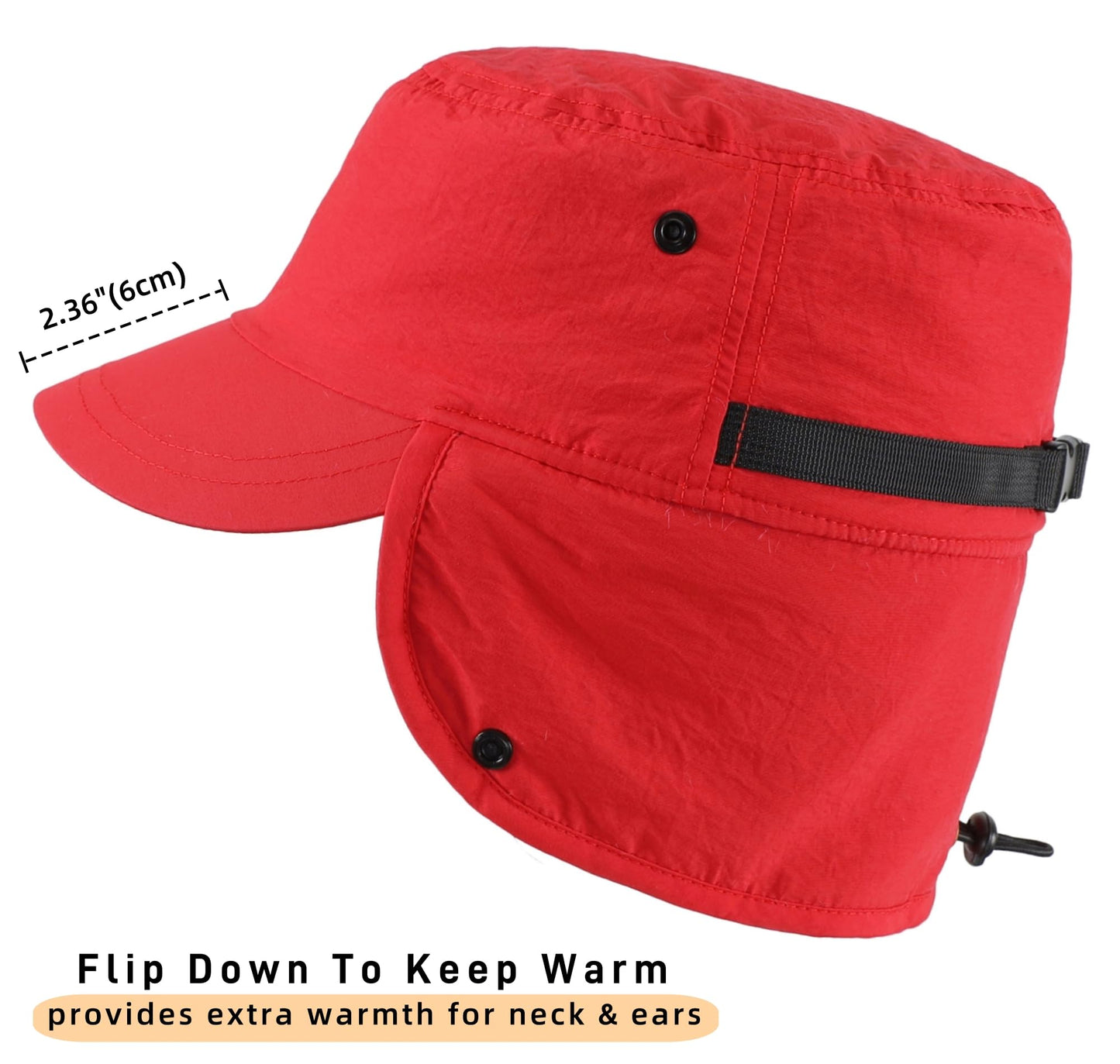 Connectyle Men's Winter Hat with Visor Warm Earflaps Hat Fully Lined Faux Fur Baseball Cap Trapper Hunting Hats