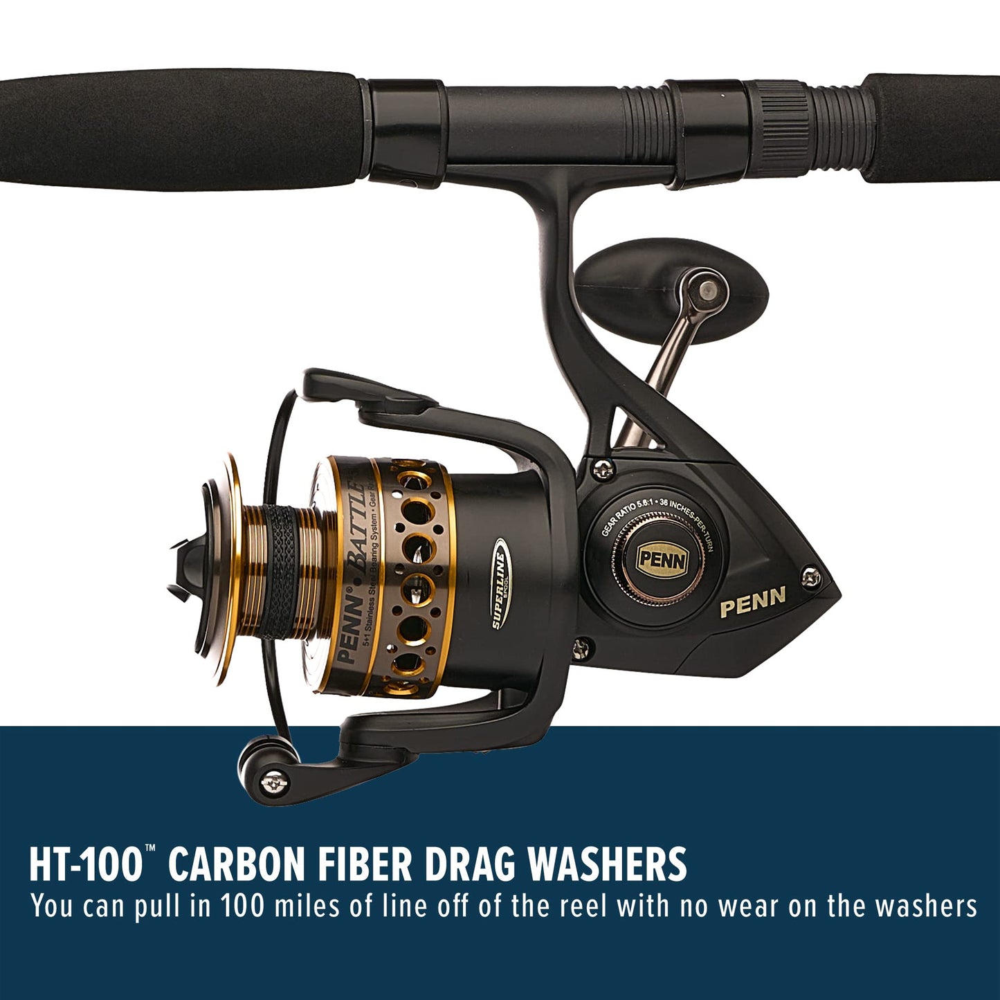 PENN Battle Spinning Reel and Fishing Rod Combo