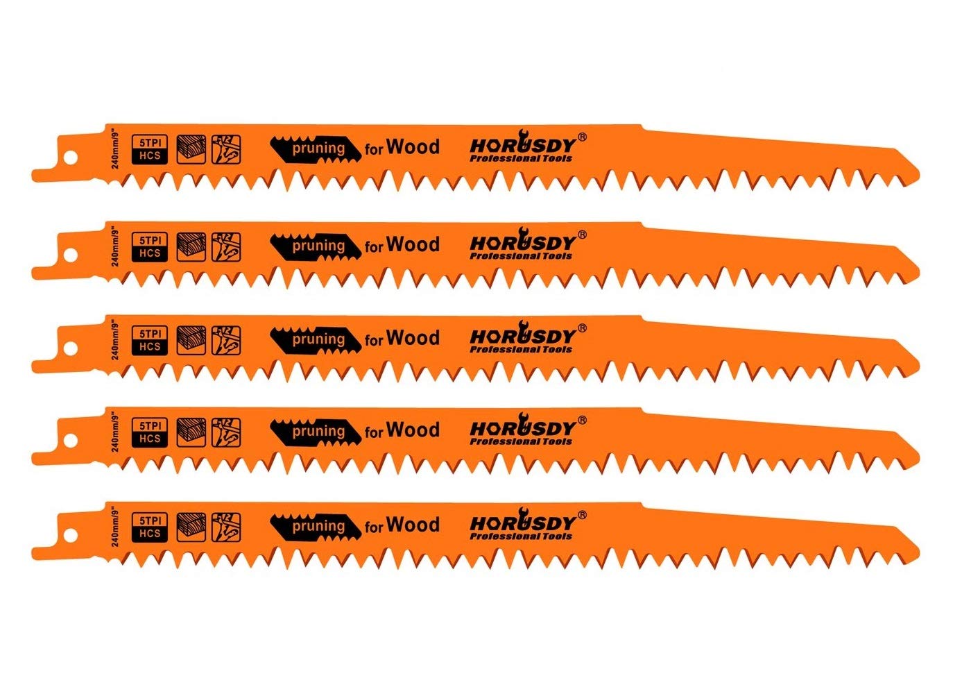 HORUSDY 10-Piece Reciprocating Saw Blades Set, Metal & Woodcutting Saw Blades