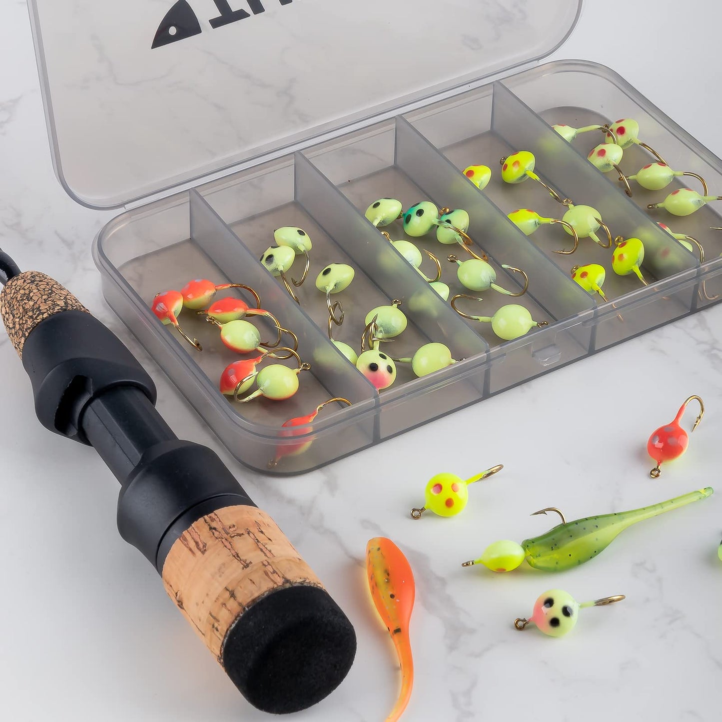 THKFISH Ice Fishing Jigs Kit, Jigs Heads for Ice Fishing Gear, Ice Fishing Lures for Panfish, Crappie, Walleye, Perch, Trout and Bluegill 18/40/70pcs