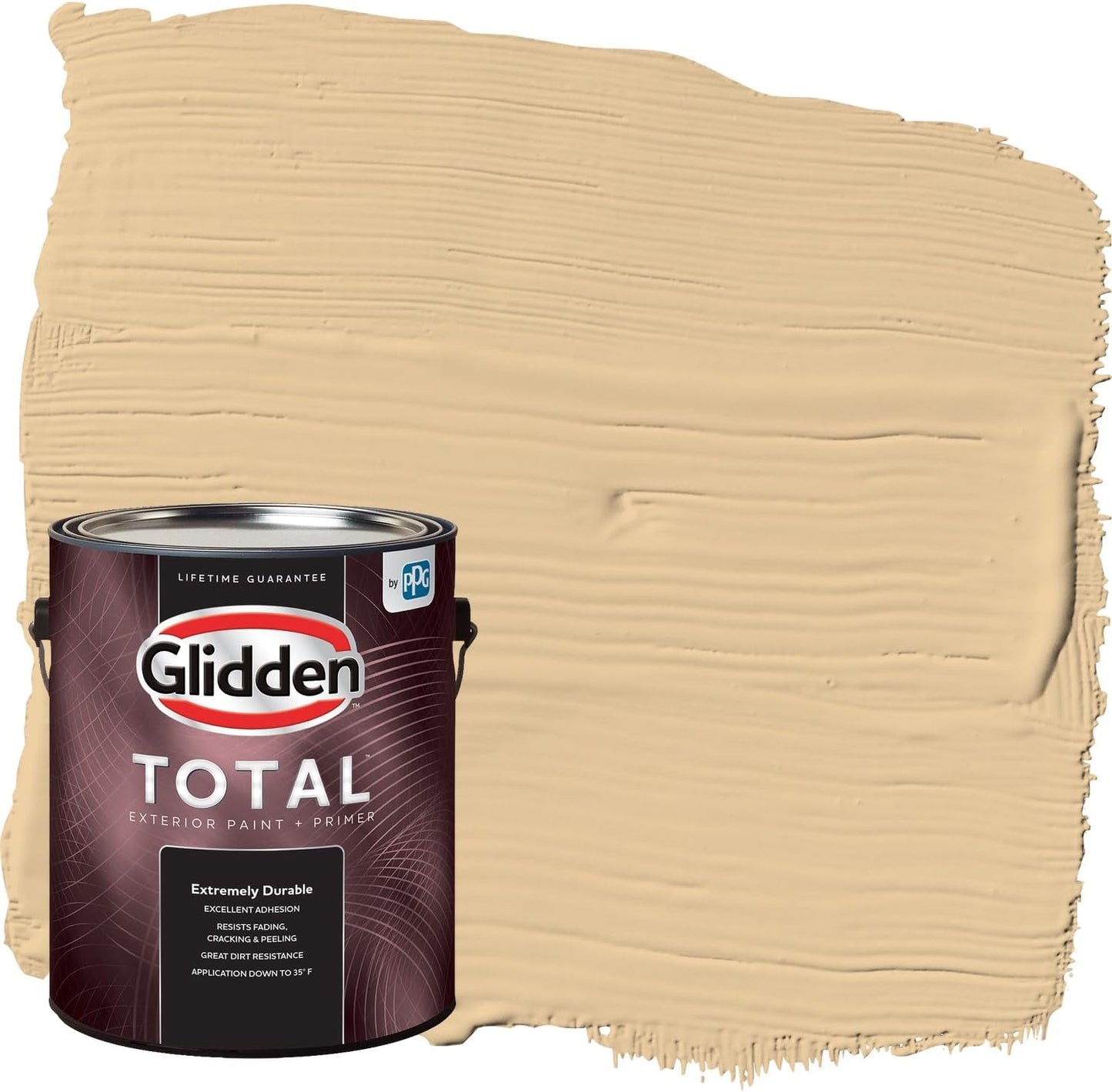 Glidden Exterior Paint + Primer: Beige/Pony Tail, One Coat, Semi-Gloss, 1-Gallon