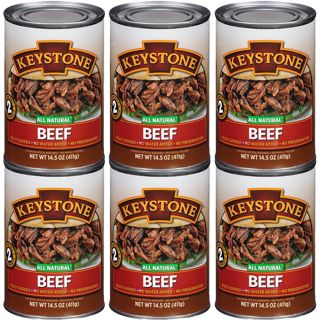 Keystone Meats All Natural Canned Turkey 14.5 Ounce Long Term Shelf Life Emergency Survival Food Canned Meat | Fully Cooked Ready to Eat | All White Meat No Carbs Gluten Free Family Pack of 6
