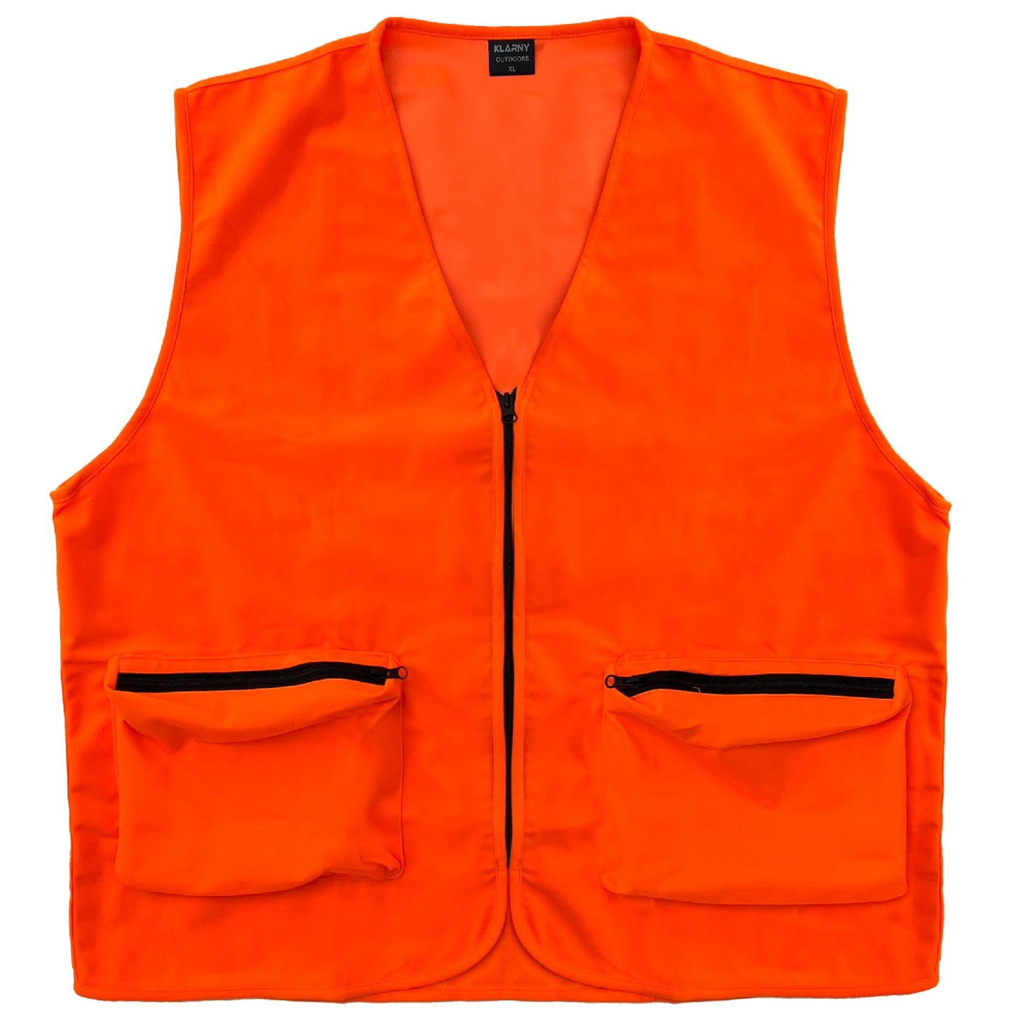 Klarny Blaze Orange Hunting Vest with Pockets, High-Visibility, Waterproof, Ultra-Quiet Deer and Bow Hunting Gear Accessories
