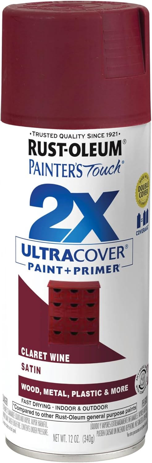 Rust-Oleum 331182 Painter's Touch 2X Ultra Cover Spray Paint, 12 oz, Ultra Matte Black