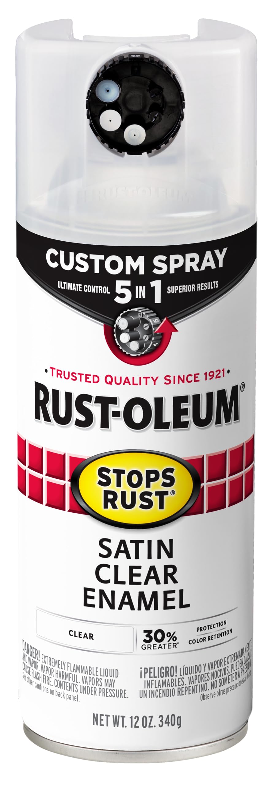 Rust-Oleum 376892 Stops Rust Custom Spray 5-in-1 Spray Paint, 12 oz, Gloss Leather Brown