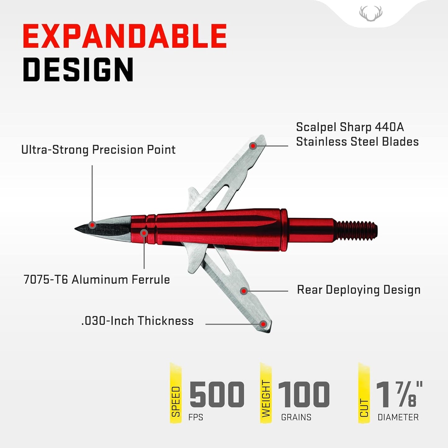 TenPoint Ten Point HEA-800.3 EVO-X Center Punch Broadhead Rear Deploying, Multi, One Size