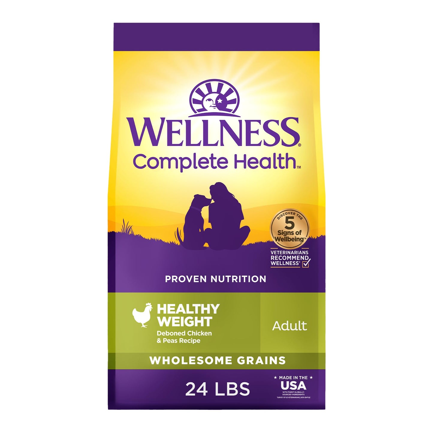 Wellness Complete Health Dry Dog Food, Wholesome Grains, Natural, Lamb & Barley Recipe, (30-Pound Bag)