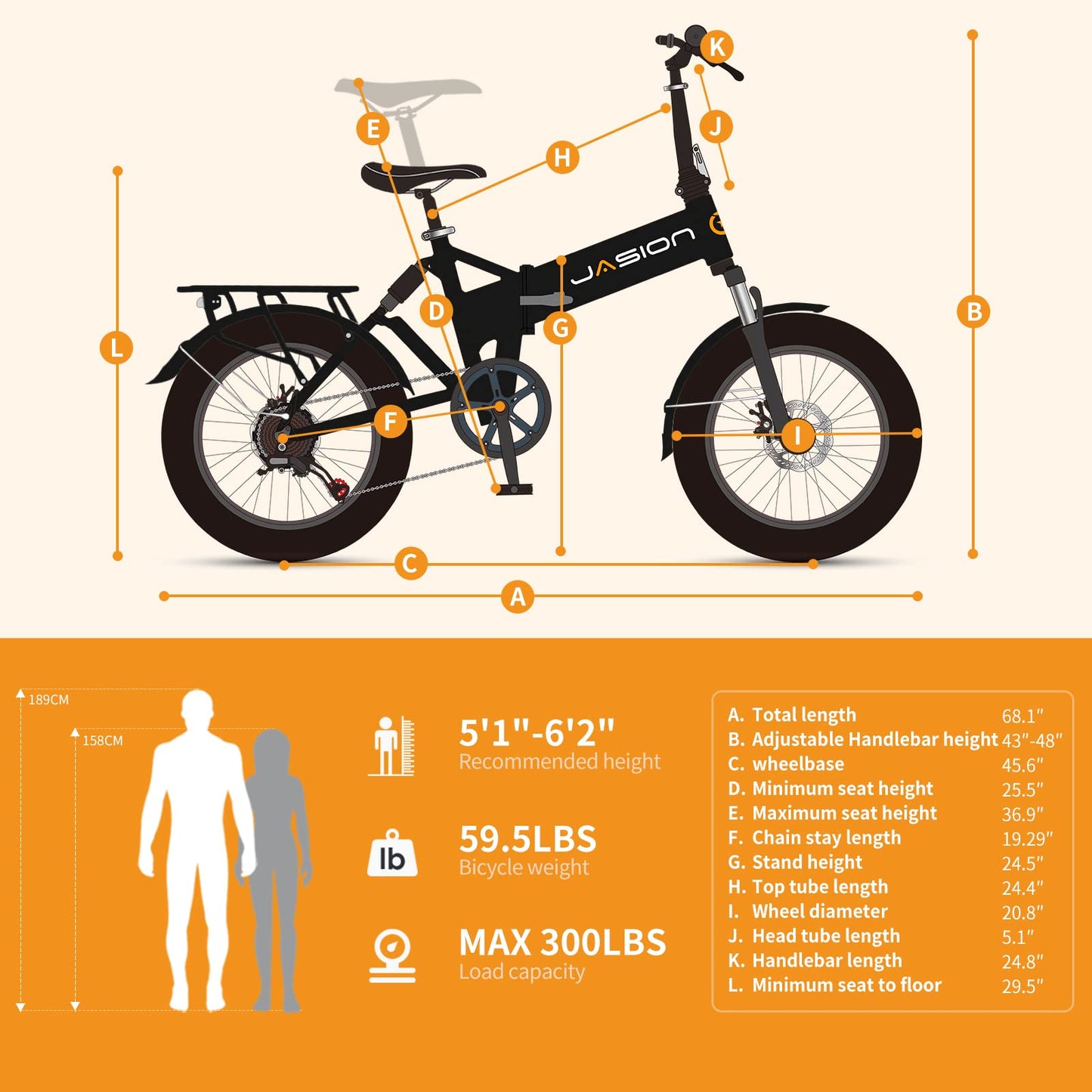 Jasion EB7 2.0 Electric Bike for Adults, 1200W Peak Motor 28MPH Max Speed Folding Ebike, 48V 10AH Removable Battery, 20" Fat Tire with Dual Suspension, 7-Speed Electric Bicycles, UL Certifiled