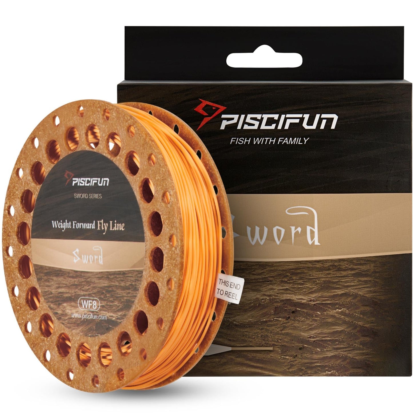 Piscifun Sword Fly Fishing Line with Welded Loop, Weight Forward Floating Fly Line, Available in WF1, WF2, WF3, WF4, WF5, WF6, WF7, WF8, WF9, and WF10 Weights, in Lengths of 90 and 100 Feet