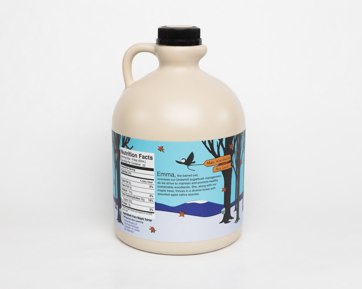 Organic Vermont Maple Syrup - Pure and All Natural - One Pint Jug (16 oz) - Grade A Amber Rich - From Barred Woods Maple