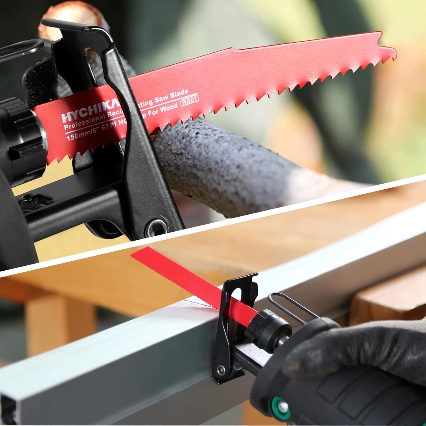 HYCHIKA 32-Piece Reciprocating Saw Blade Set Metal Wood Cutting Saw Blades with Organizer Case