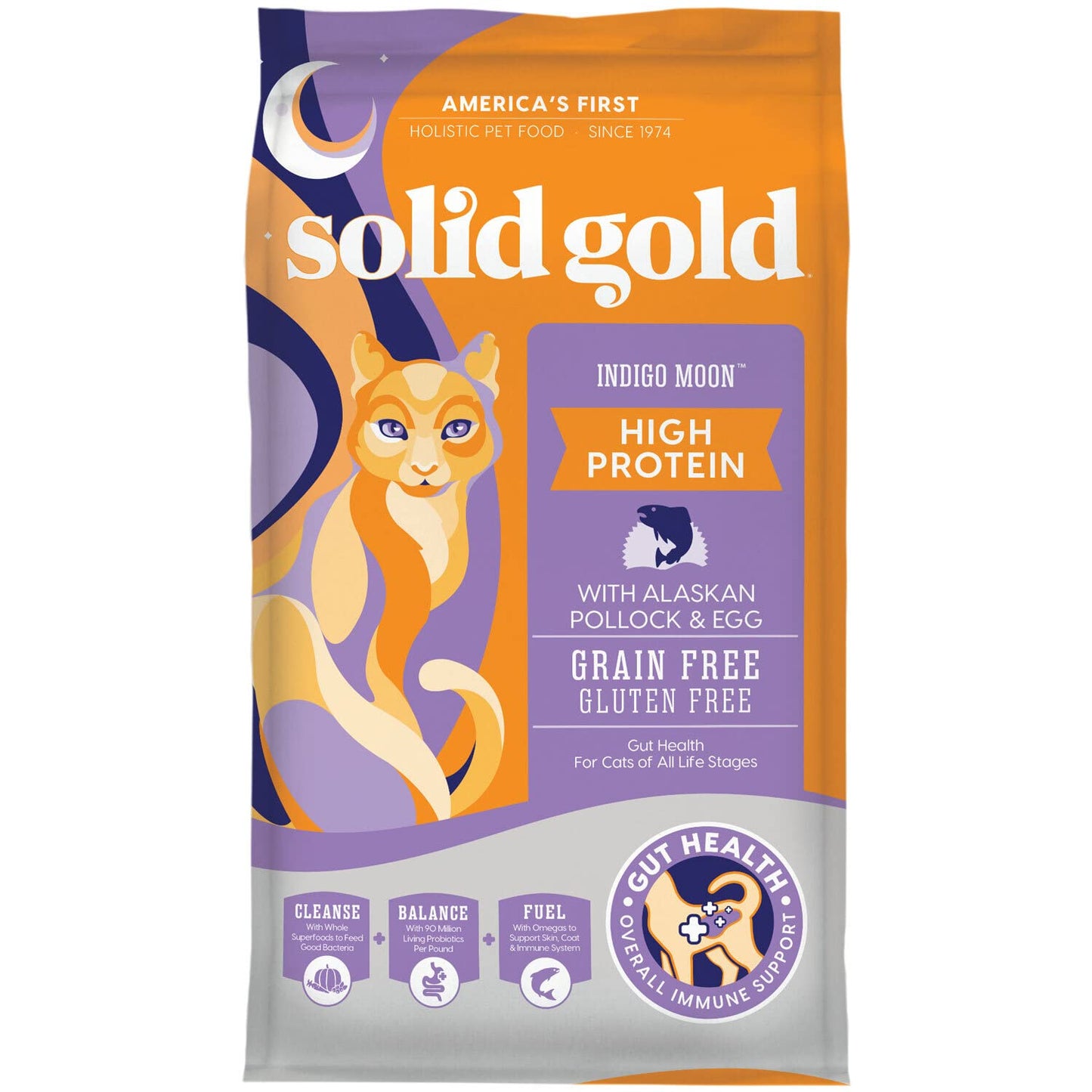 Solid Gold High Protein Dry Cat Food - Grain Free & Gluten Free Chicken Cat Dry Food w/Probiotics for Gut Health & Digestion - High Fiber & Omega 3 - Low Carb Superfood Kibble for Cats All Ages - 6LB