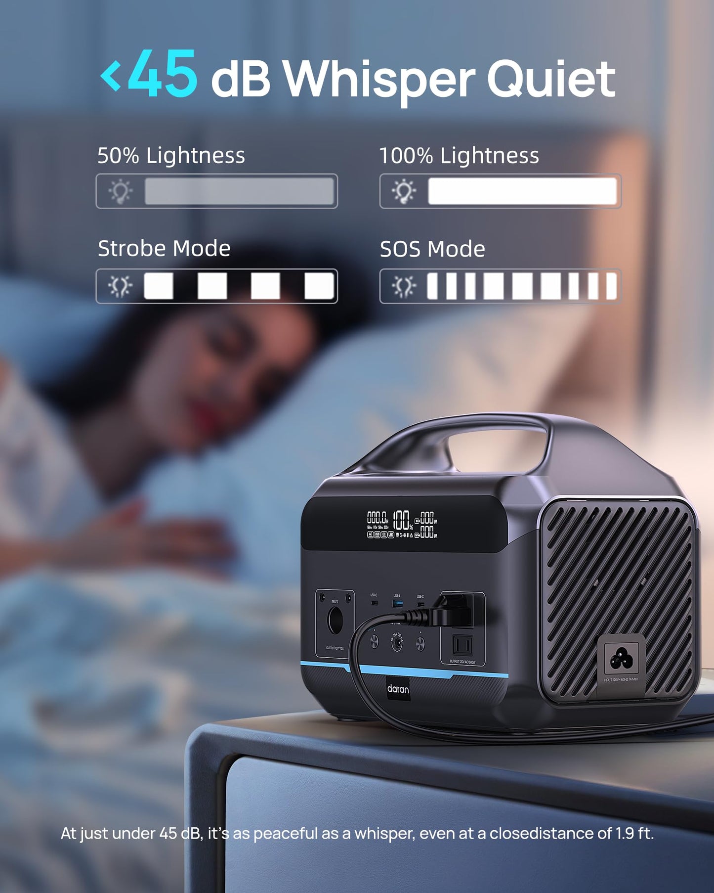 Portable Power Station 300W (600W Surge), 192Wh (60,000mAh) Solar Generator, LiFeP04 Battery with AC & DC Outlets, Power Bank Station for Outdoor Camping, RVs, Traveling, Home & Emergency