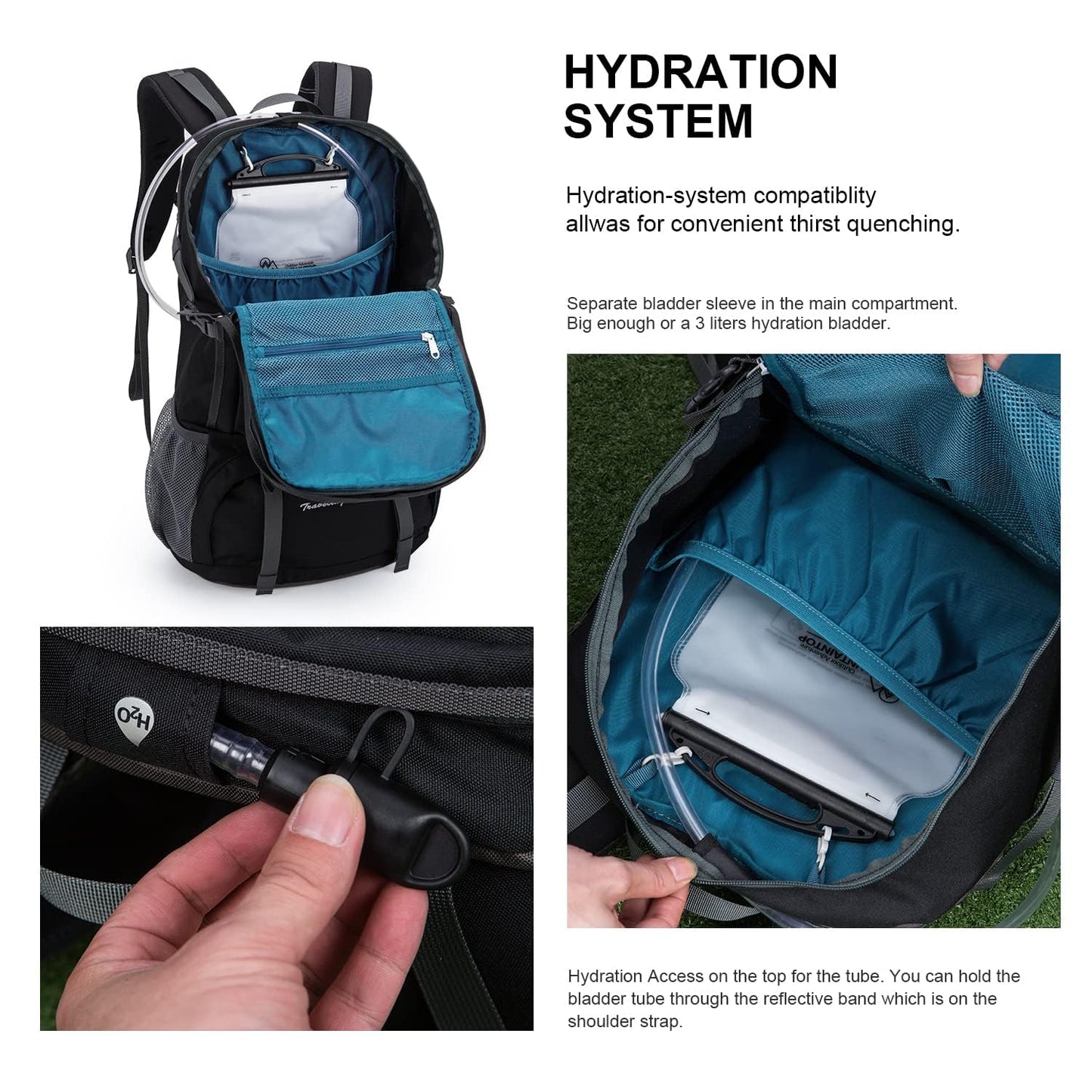 MOUNTAINTOP 40L Hiking Backpack Lightweight Travel Backpack for Men&Women Outdoor Camping Backpacking