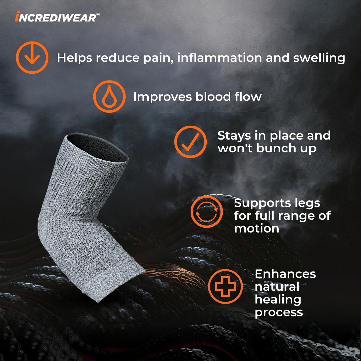 Incrediwear Elbow Sleeve – Elbow Brace for Elbow Support, Joint Pain Relief, Inflammation Relief, and Circulation, Tendonitis, Golf and Tennis Elbow Brace for Women and Men (Grey, Large)