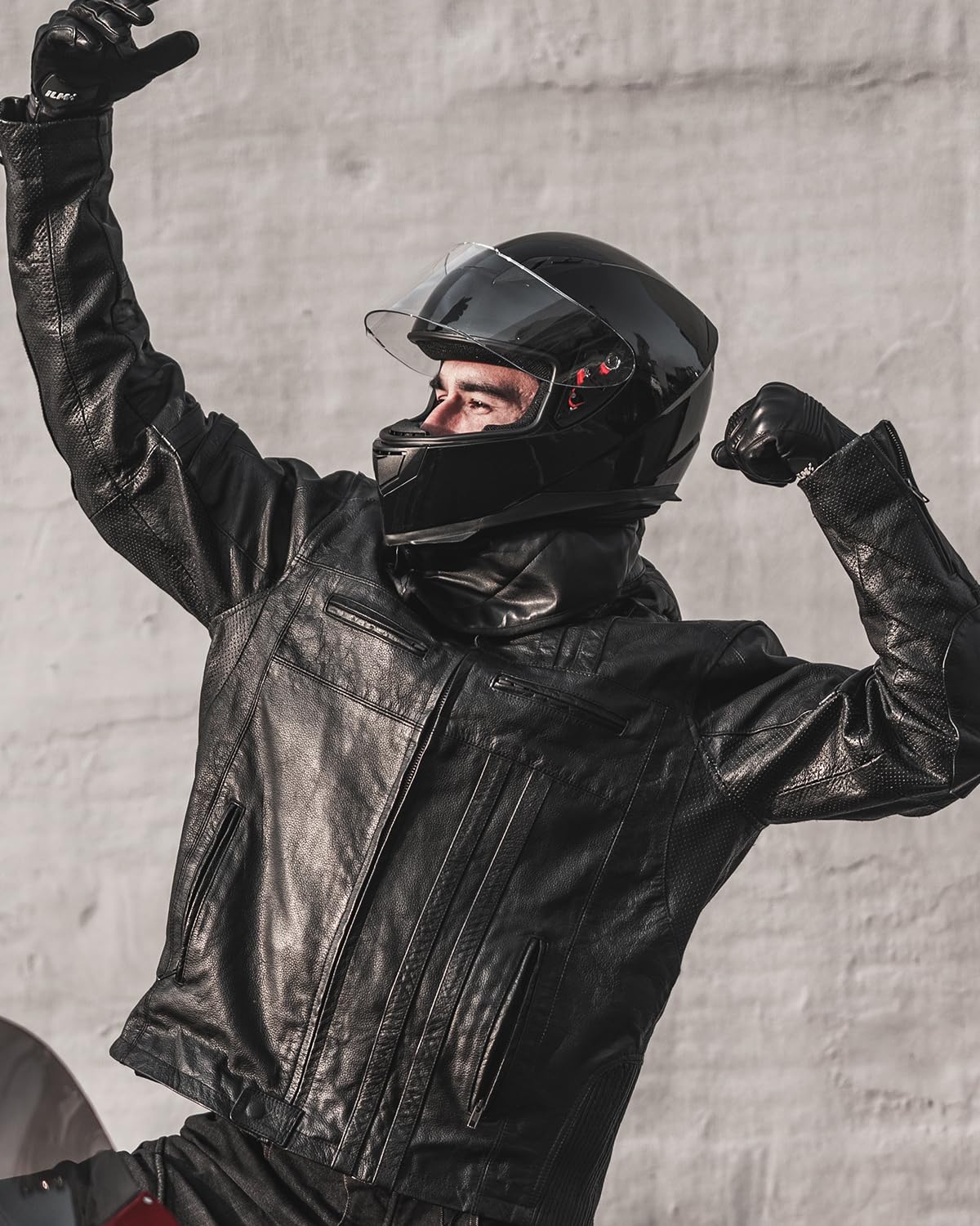 ILM Full Face Motorcycle Street Bike Helmet with Removable Winter Neck Scarf + 2 Visors DOT Model-JK313