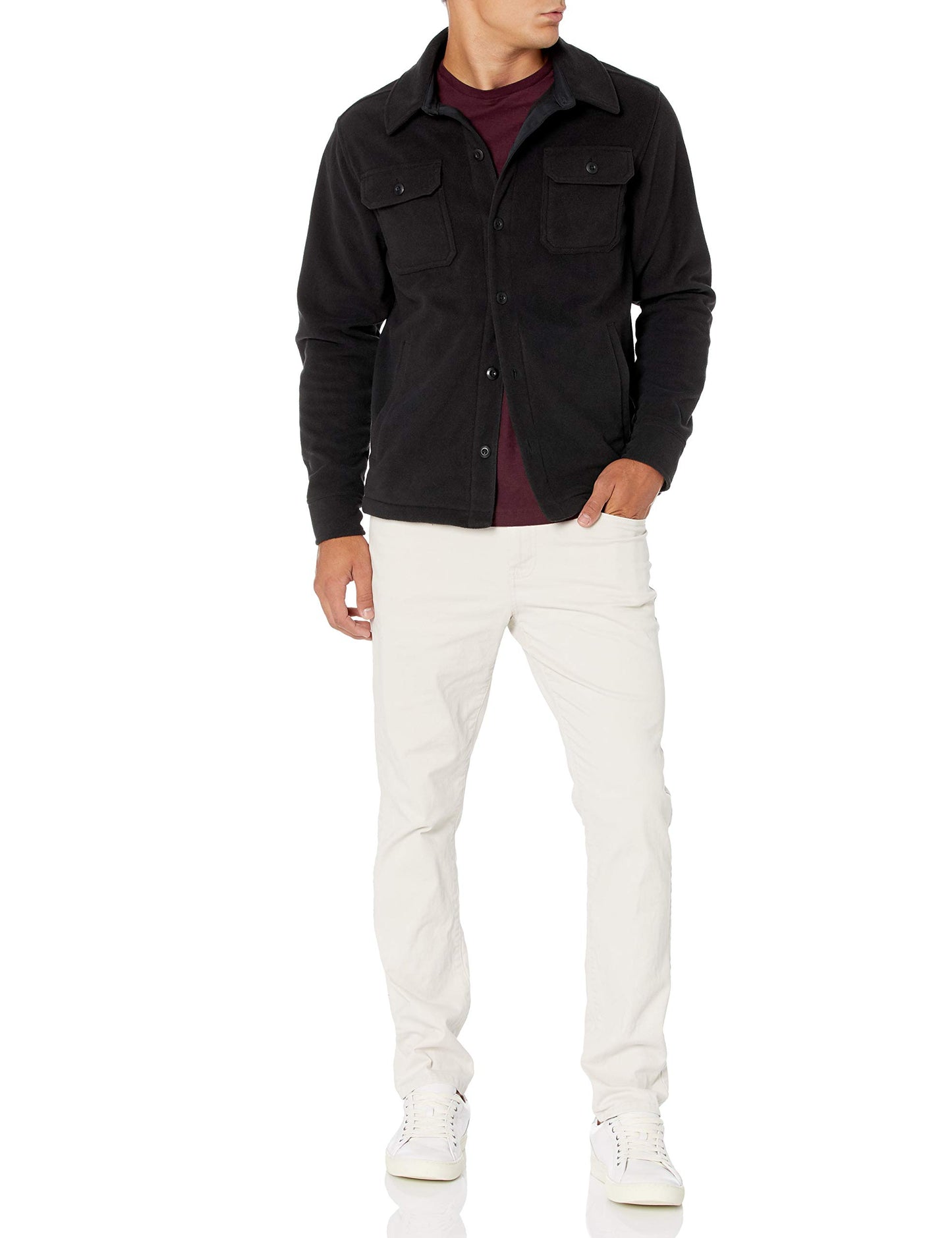 Amazon Essentials Men's Long-Sleeve Polar Fleece Shirt Jacket