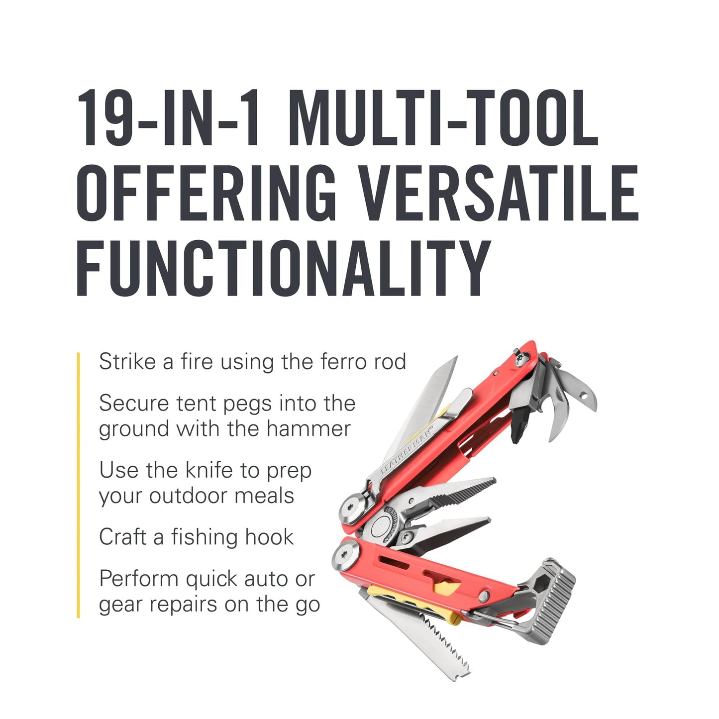 LEATHERMAN, Signal, 19-in-1 Multi-tool for Outdoors, Camping, Hiking, Fishing, Survival, Durable & Lightweight EDC, Made in the USA, Topographical Print
