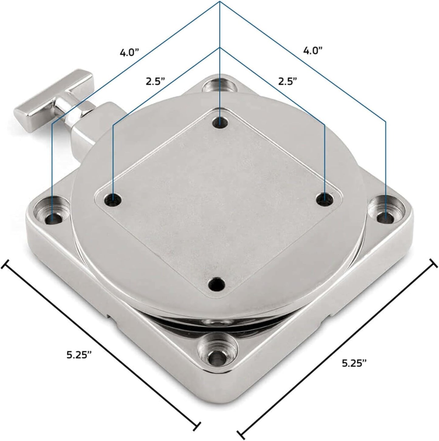 Cannon 1903002 Low-Profile Swivel Downrigger Mounting Base, Stainless Steel