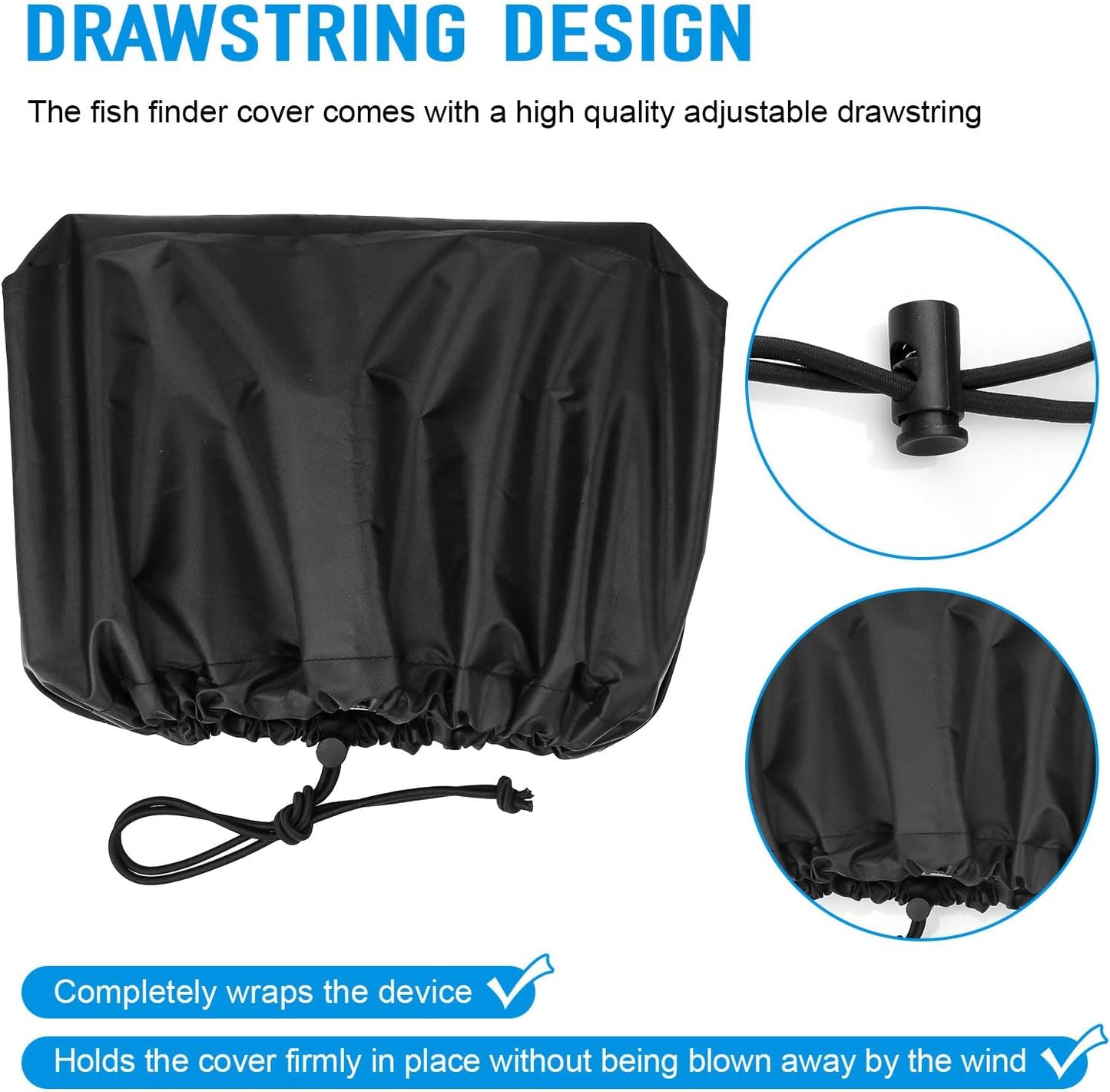 Fish Finder Cover Fit for Lowrance, Humminbird 9-10 inches Fishfinder, Waterproof Depth Cover Protection for Lowrance Hook Reveal to Protect Screen, Silver-Coated 210D Oxford Fabric, 1Pack