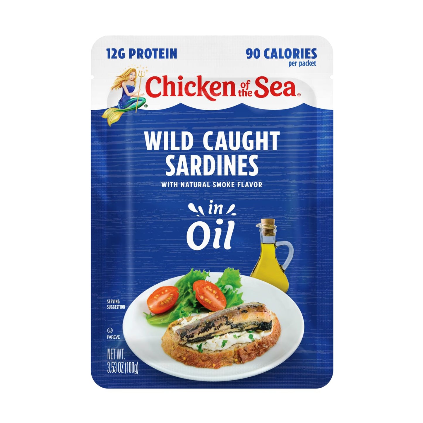 Chicken of the Sea Sardines in Olive Oil, 3.75 oz. Cans (Pack of 18), Wild Caught Canned Sardines, Packaging May Vary