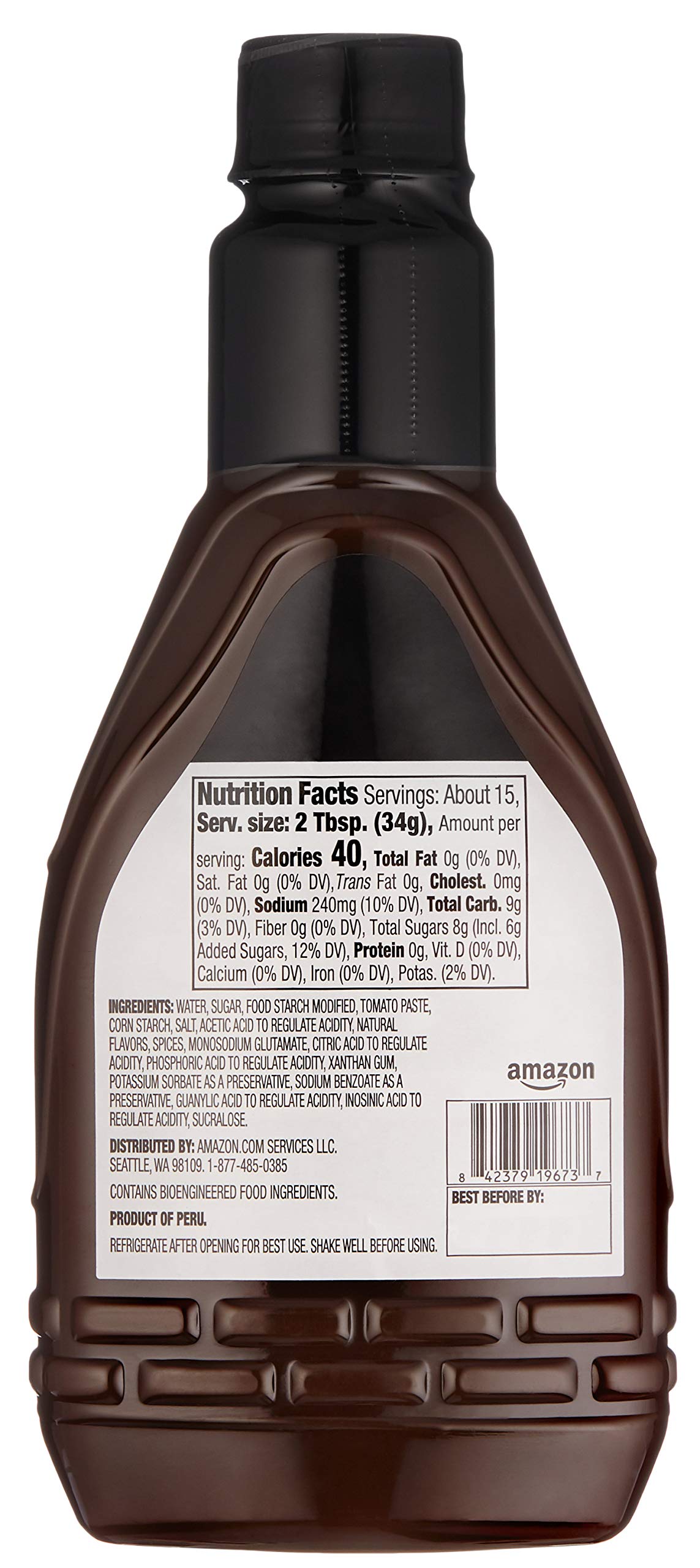 Amazon Brand - Happy Belly Original BBQ Sauce, 1.12 pound (Pack of 1)