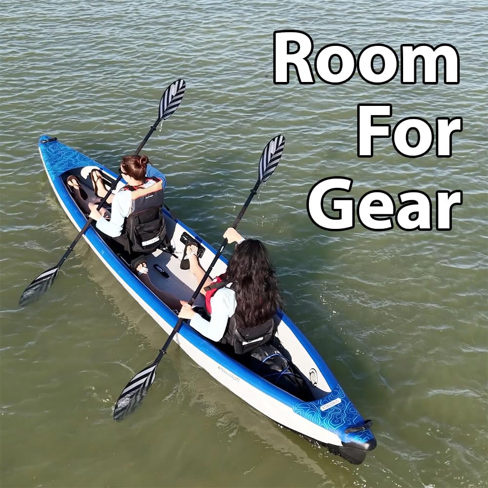Sea Eagle RazorLite Inflatable Kayak - Lightweight, Drop Stitch, High Speed Touring Kayak - Solo or Tandem - Tall Back Seat(s), Paddle(s), Backpack, Skeg and Pump