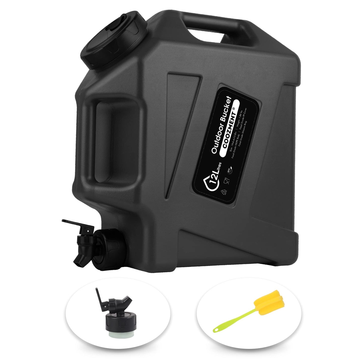 3.2 Gallon/5 Gallon Water Containers with Spigot, BPA Free Water Jug, Military Green Water Tank, Multifunction Water Storage Containers for Camping Outdoor Hiking,Emergency Stroage