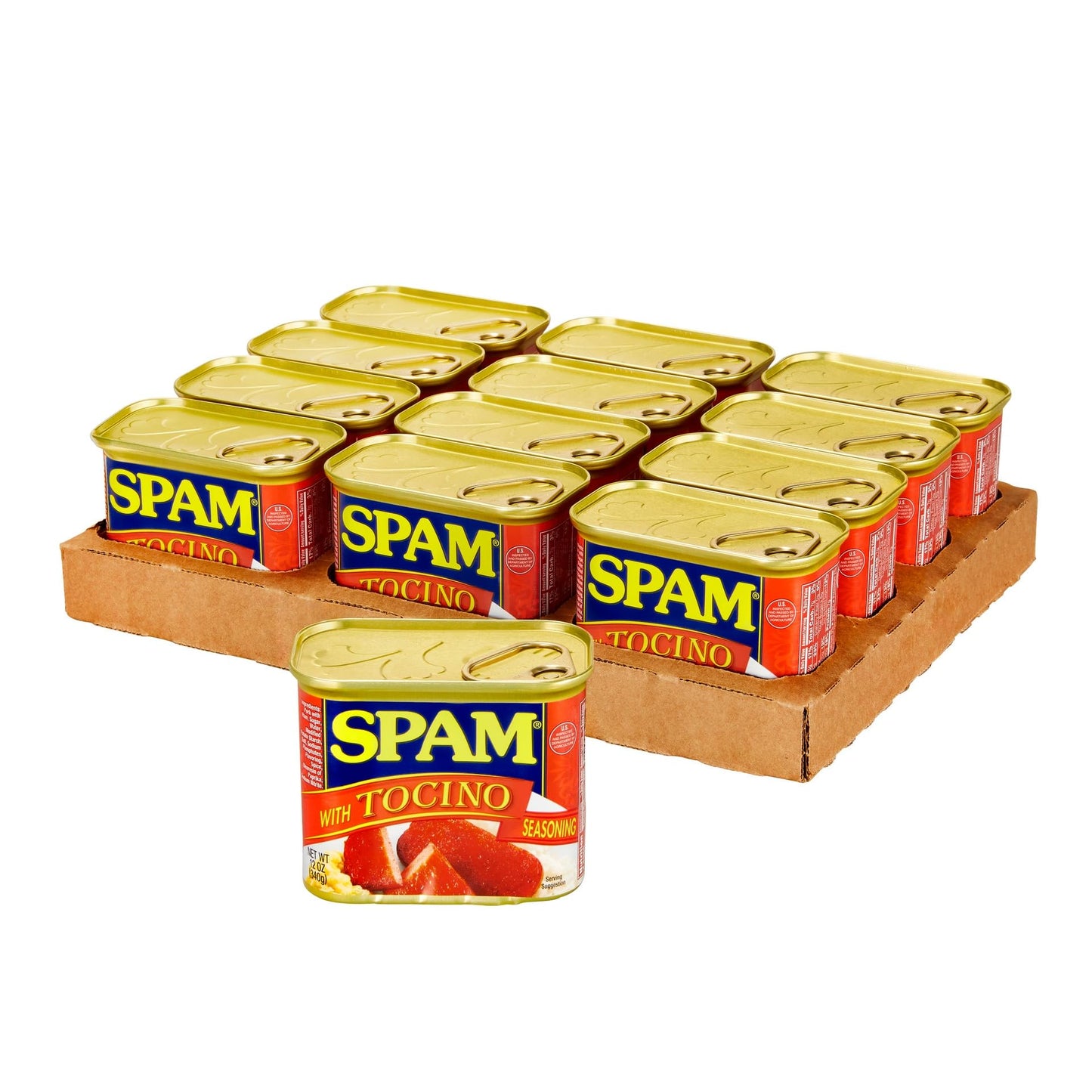 SPAM with Real HORMEL Bacon, 7 g protein, 12 oz (Pack of 12)