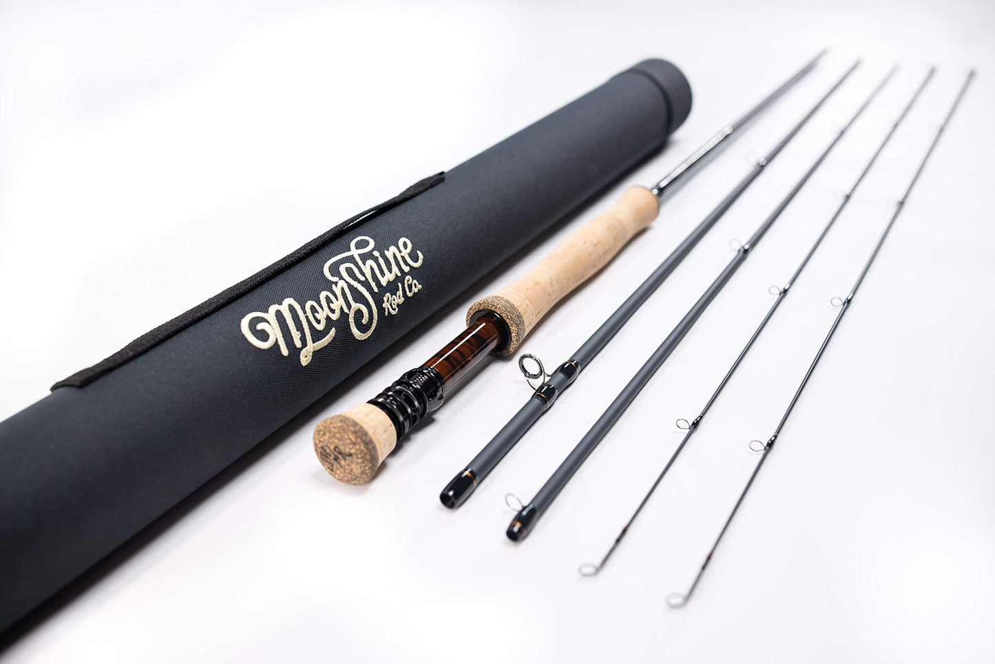Moonshine Rod Co. Fly Fishing Rod with Carrying Case and Extra Rod Tip Section, Slow-Medium-Fast Action