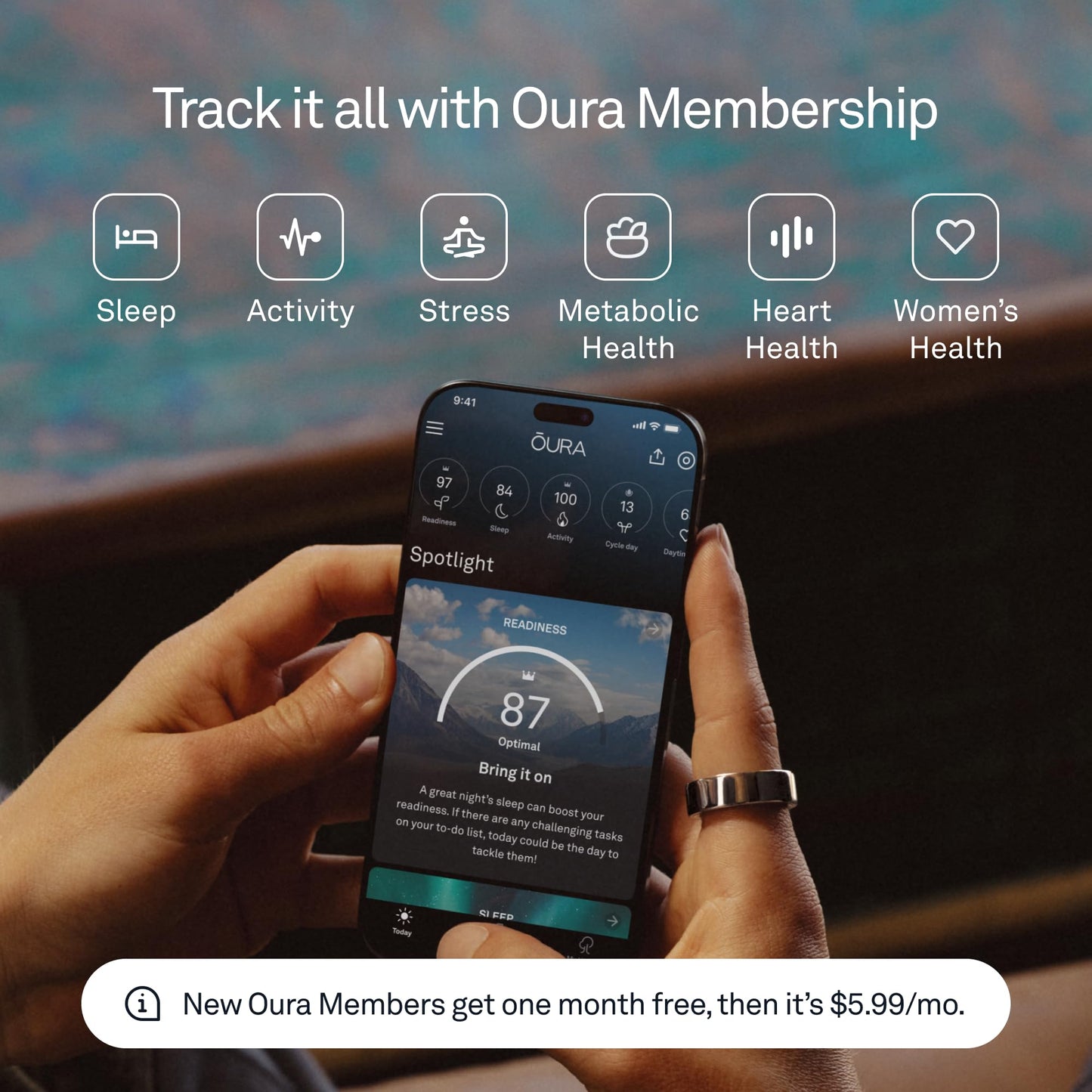 Oura Ring 4 - Gold - Size 9 - Smart Ring - Unique Sizing, Not Standard US Ring Sizes - Size First - Sleep Tracking Wearable - Heart Rate - Fitness Tracker - Up to 8 Days of Battery Life