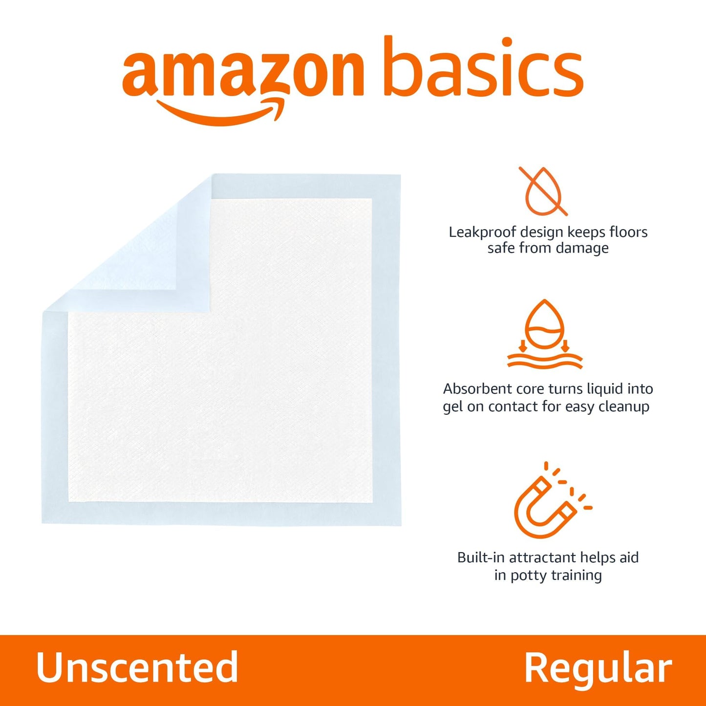 Amazon Basics Basic Disposable Dog Training Pads, Regular,30 Pack