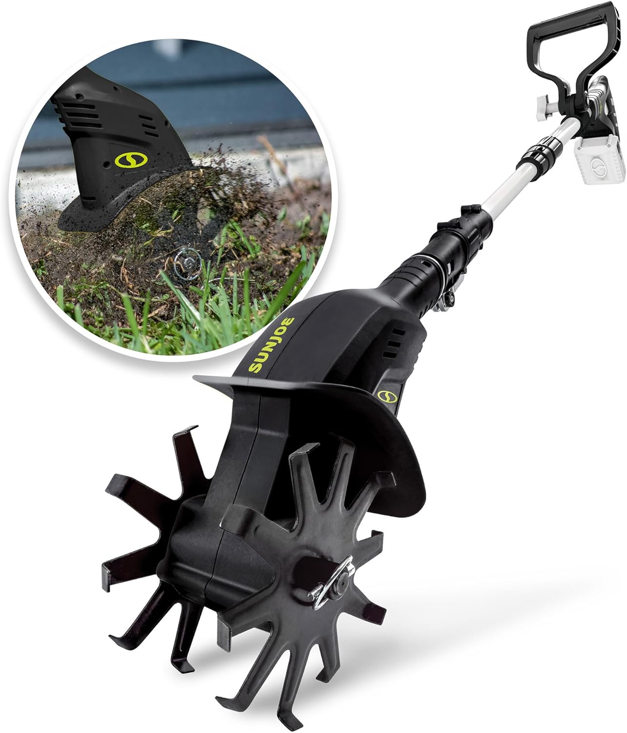 Sun Joe Electric Corded Garden Tiller & Cultivator, Steel Tines, 13.5 Amp, 16 Inch, Black - Heavy Duty Gardening Machine Equipment for Lawn, Yard, & Grass