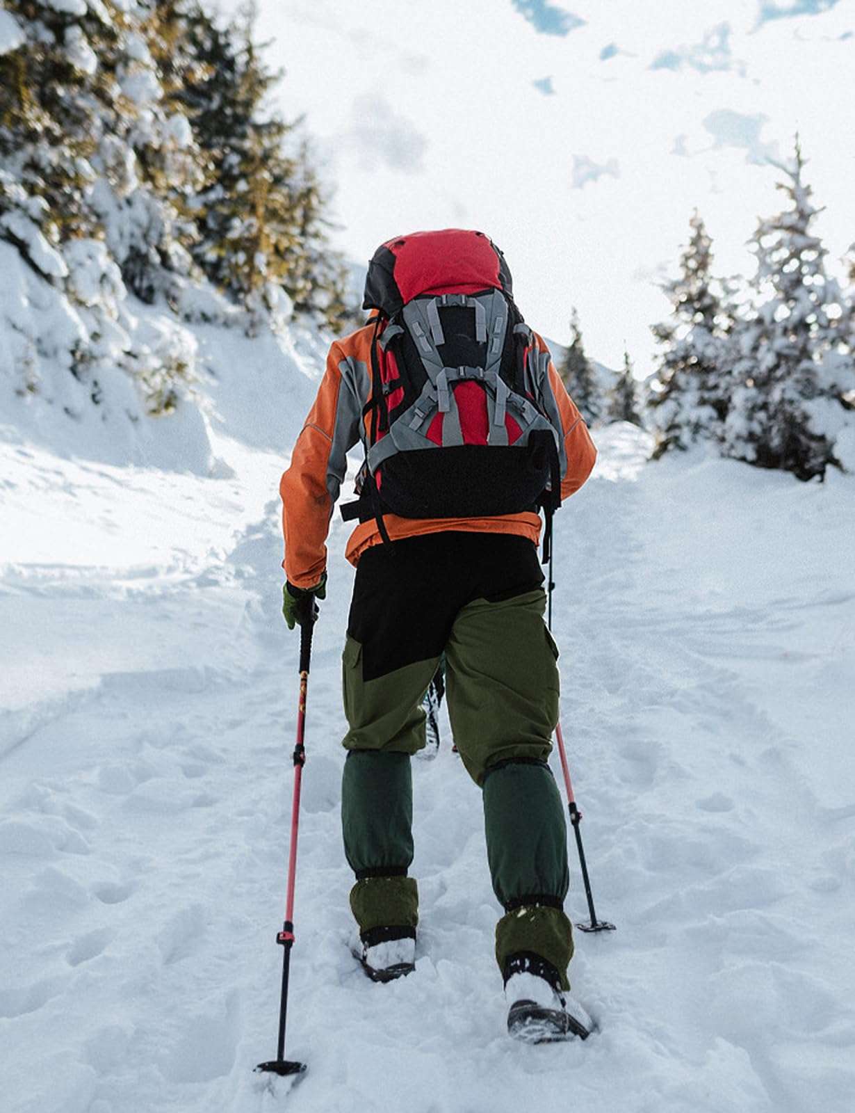 TBMPOY Men's Snow Ski Hiking Pants Waterproof Winter Fleece Lined Pants Camping Skiing Ice Fishing Pants with Belt 02 Thick Green L